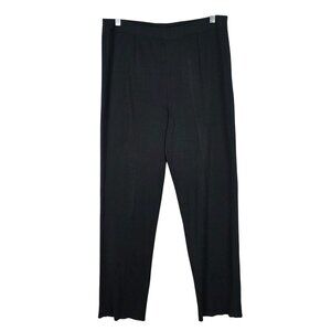 Womens Ming Wang Black Knit Pull On Straight Leg Pants Acrylic Blend Size M
